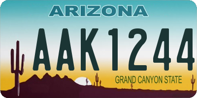AZ license plate AAK1244