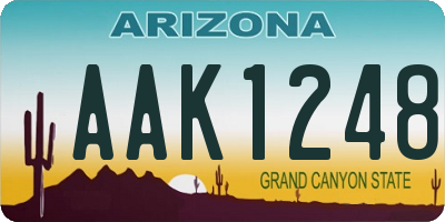 AZ license plate AAK1248