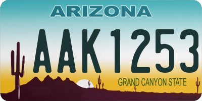 AZ license plate AAK1253