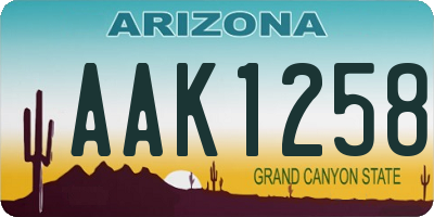 AZ license plate AAK1258