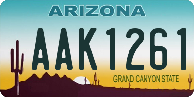 AZ license plate AAK1261