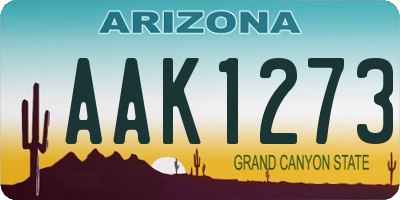 AZ license plate AAK1273