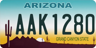 AZ license plate AAK1280