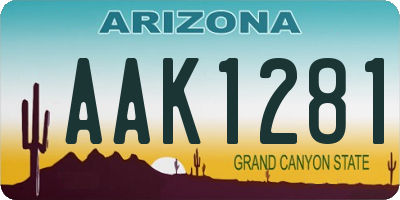 AZ license plate AAK1281