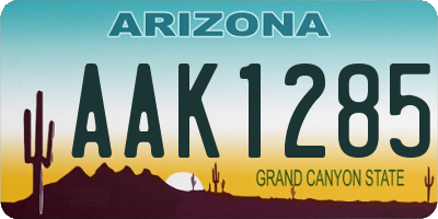 AZ license plate AAK1285