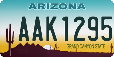 AZ license plate AAK1295