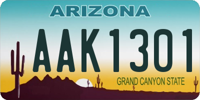AZ license plate AAK1301