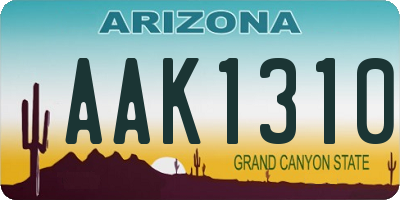 AZ license plate AAK1310
