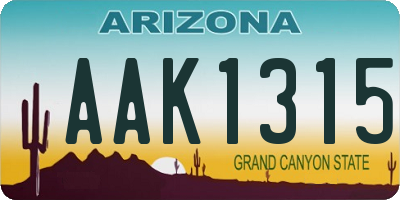 AZ license plate AAK1315