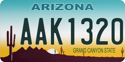 AZ license plate AAK1320