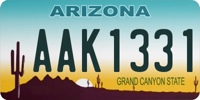 AZ license plate AAK1331
