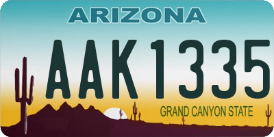 AZ license plate AAK1335