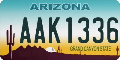 AZ license plate AAK1336