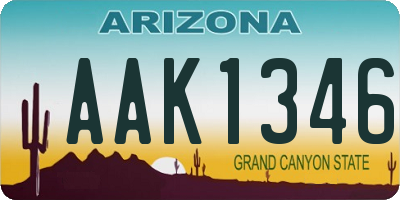 AZ license plate AAK1346