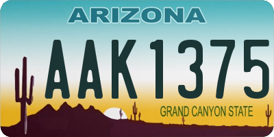 AZ license plate AAK1375