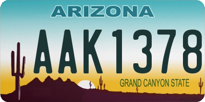 AZ license plate AAK1378