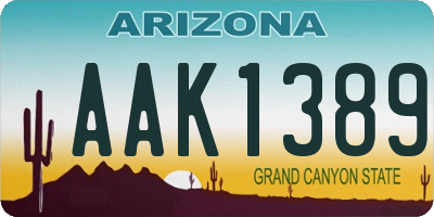 AZ license plate AAK1389