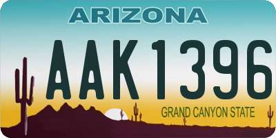 AZ license plate AAK1396