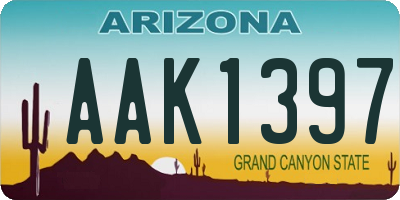 AZ license plate AAK1397