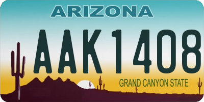 AZ license plate AAK1408