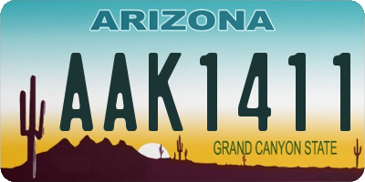 AZ license plate AAK1411