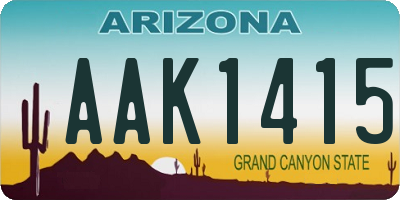 AZ license plate AAK1415