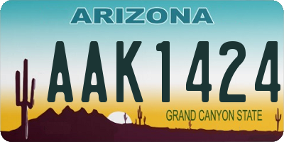 AZ license plate AAK1424