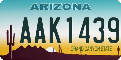 AZ license plate AAK1439