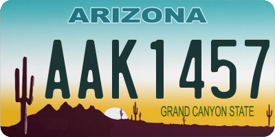 AZ license plate AAK1457