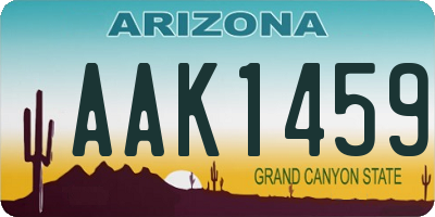 AZ license plate AAK1459