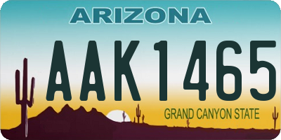 AZ license plate AAK1465