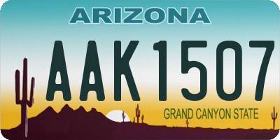 AZ license plate AAK1507