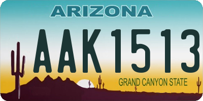 AZ license plate AAK1513