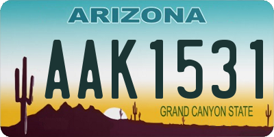 AZ license plate AAK1531