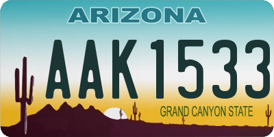 AZ license plate AAK1533