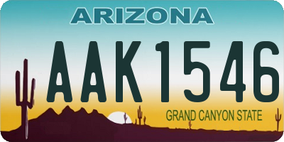 AZ license plate AAK1546