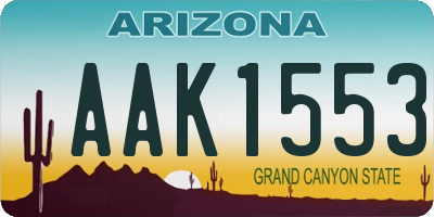AZ license plate AAK1553
