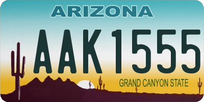 AZ license plate AAK1555