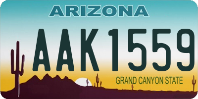 AZ license plate AAK1559