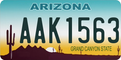 AZ license plate AAK1563
