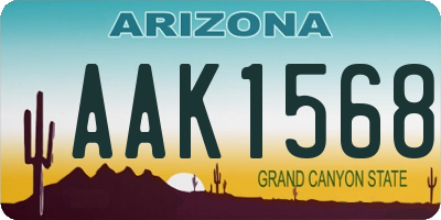 AZ license plate AAK1568