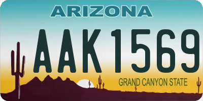 AZ license plate AAK1569