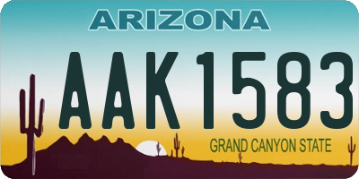 AZ license plate AAK1583