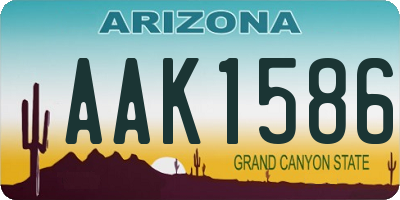 AZ license plate AAK1586