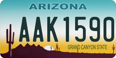 AZ license plate AAK1590