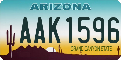 AZ license plate AAK1596