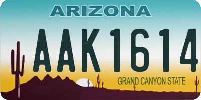 AZ license plate AAK1614