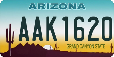 AZ license plate AAK1620
