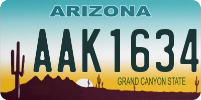 AZ license plate AAK1634