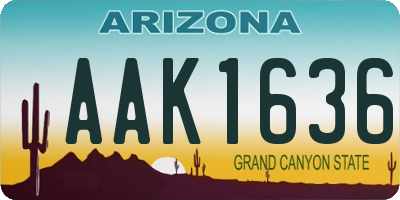 AZ license plate AAK1636